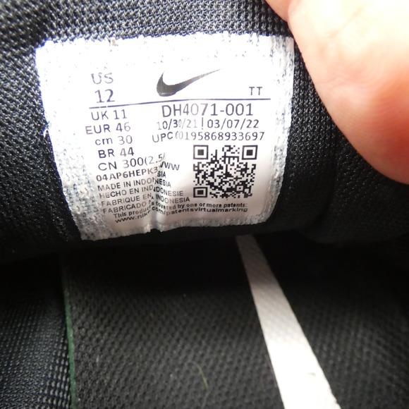 Nike Air Zoom Pegasus 39 DH4071-001 Mens 12 Running Shoes Black White Sneakers - Picture 9 of 9